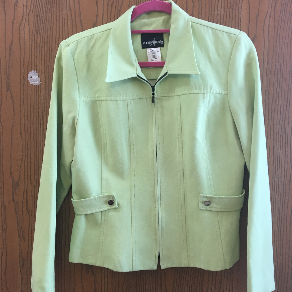Positive Attitude Light Lime Green Zip Jacket